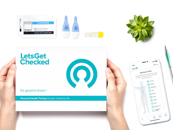 LetsGetChecked example box, app and test